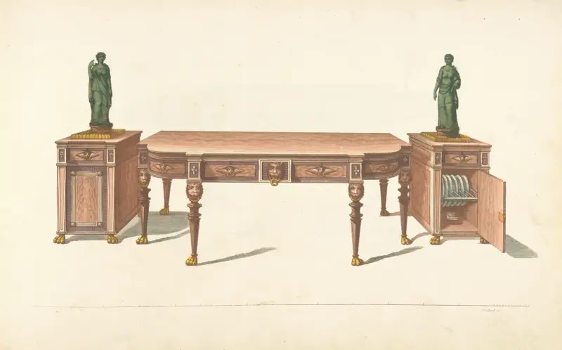Sideboard och två skåp av Thomas Sheraton