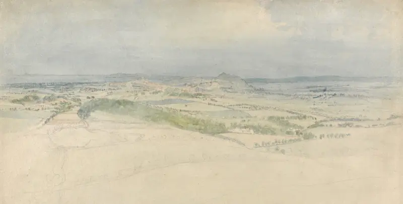Utsikt mot Edinburgh på avstånd av Thomas Stothard