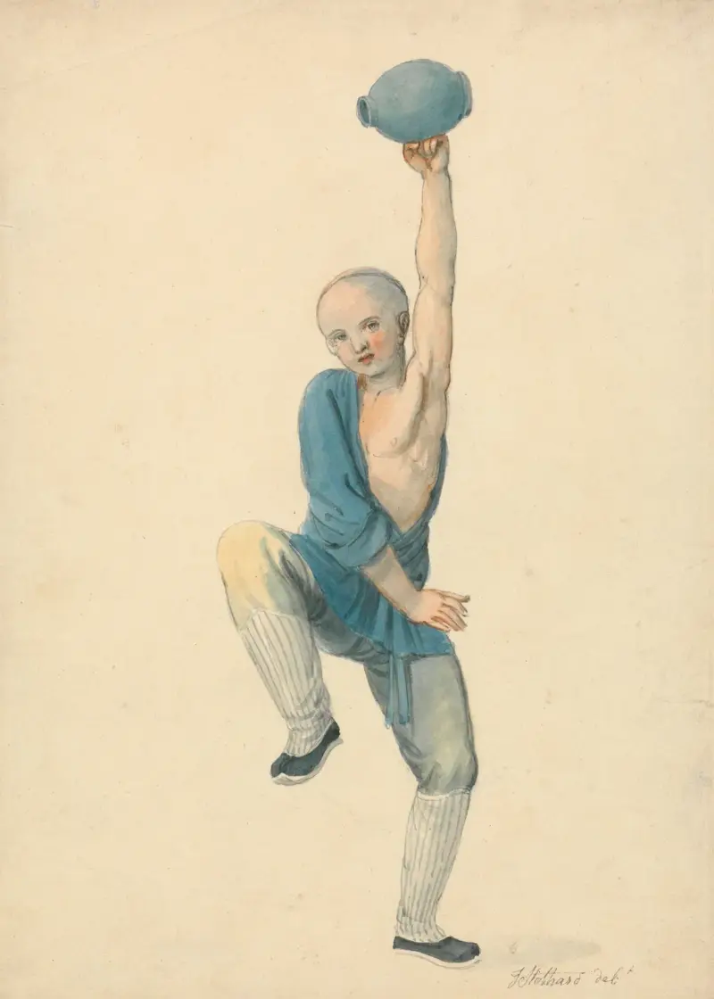 Čínský mladík (balancující se džbánem vztyčeným vysoko), Thomas Stothard