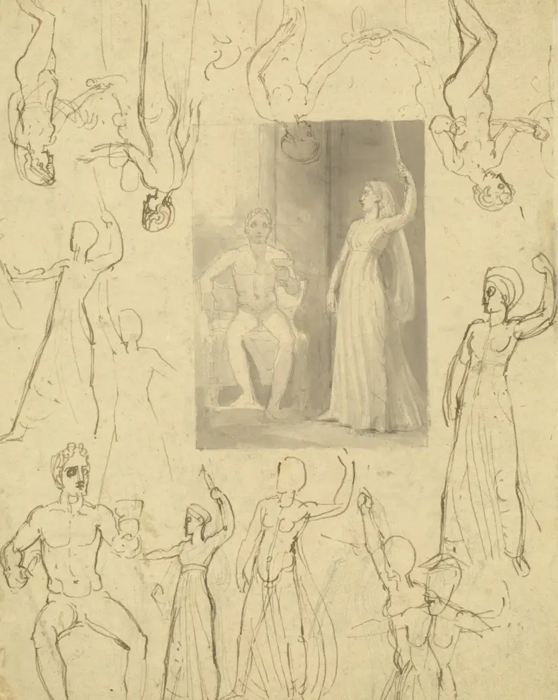 Projekt ilustracji do książki z Kirke i Odyseuszem, Thomas Stothard
