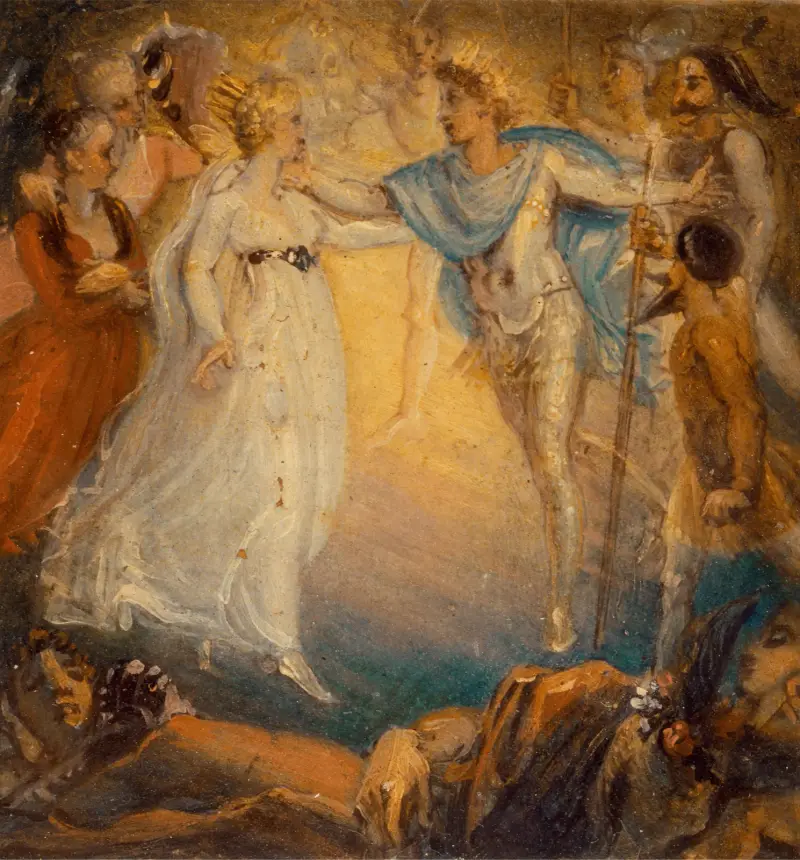 Oberon und Titania aus „Ein Sommernachtstraum“, Akt IV, Szene 1 von Thomas Stothard