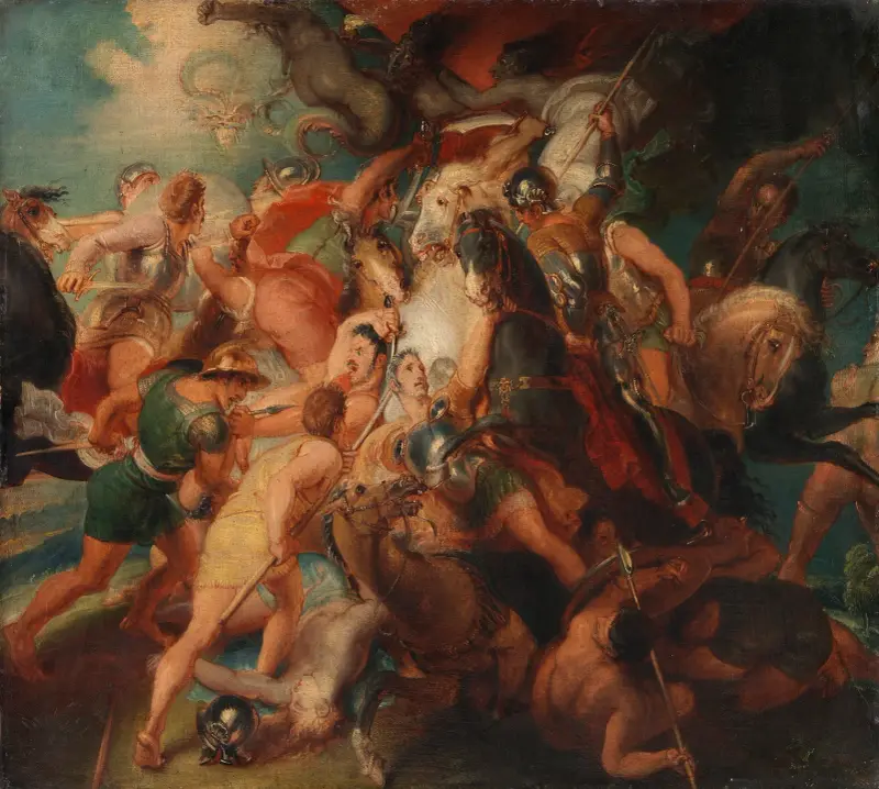 Krigets fasor, skiss till Burghley House-mural av Thomas Stothard
