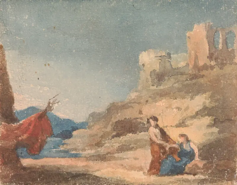 Figurer bland ruiner på en kulle av Thomas Sully