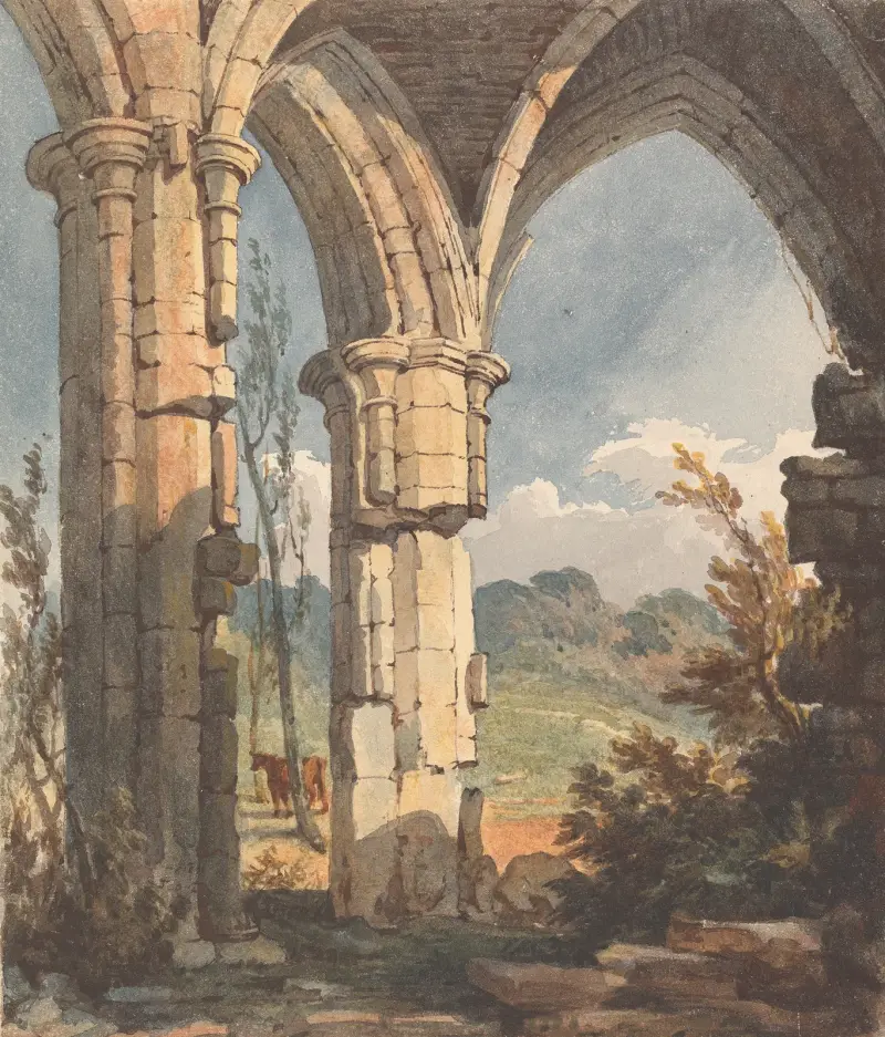 Landschaft durch einen zerstörten Torbogen von Thomas Sully