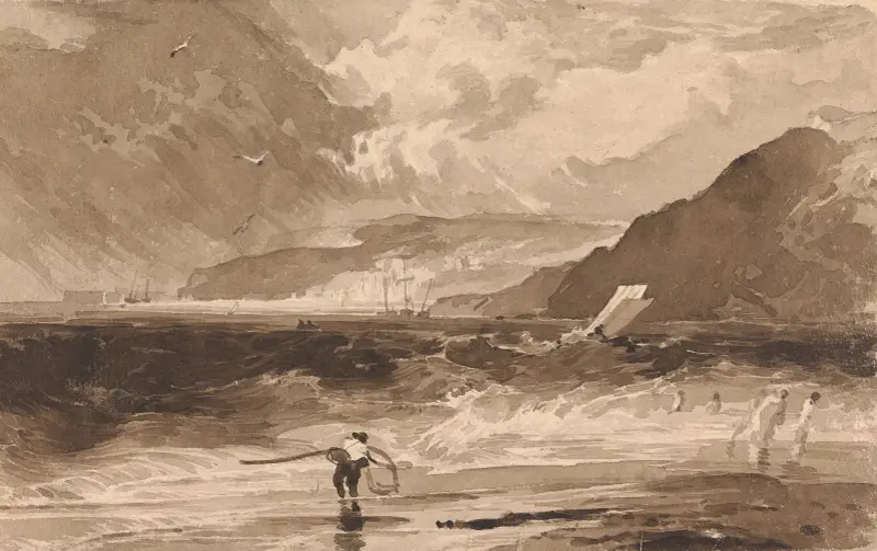 Lyme Regis, Dorsetshire, a Squall av Thomas Sully