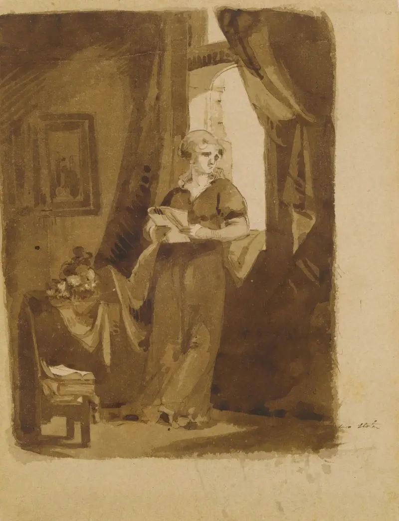 Woman at a Window (from Sketchbook) von Thomas Sully