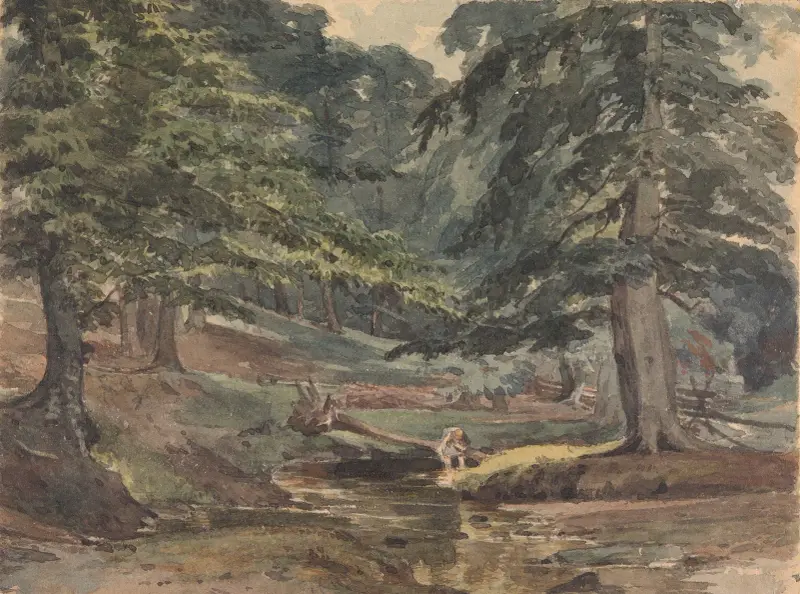 Wooded River Scene, Thomas Sully