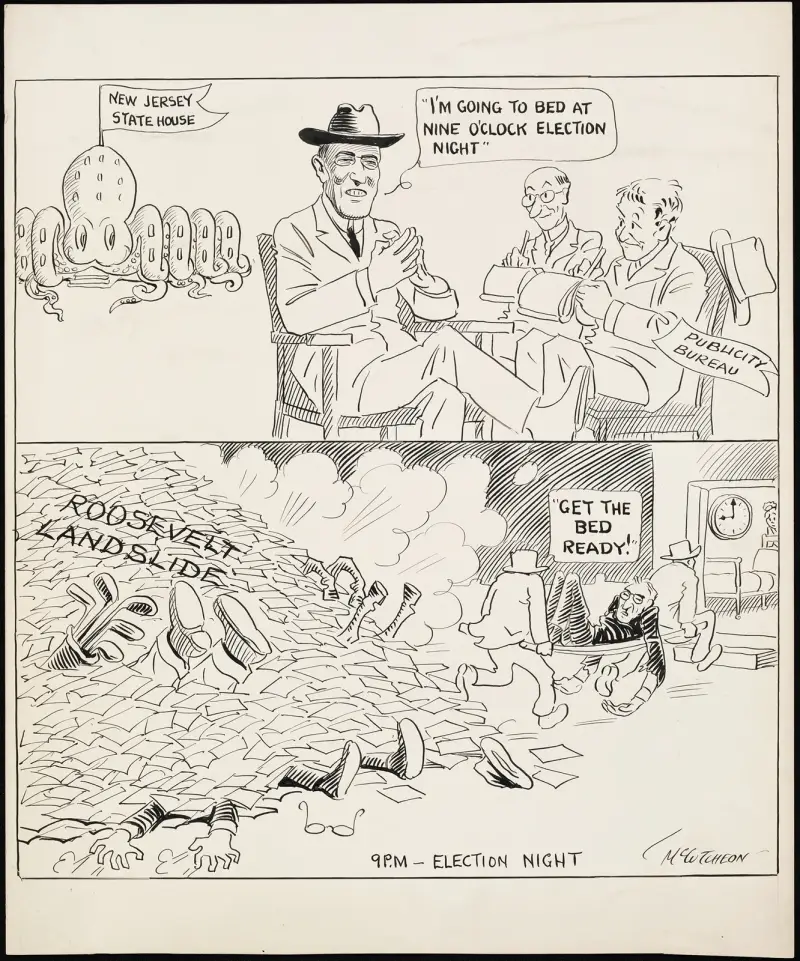 Mr. Wilson predicts that he will go to bed at 9 oclock election night av John Tinney McCutcheon