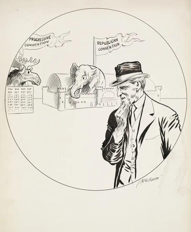 President Wilson Hopes Peace will not be Declared before November av John Tinney McCutcheon