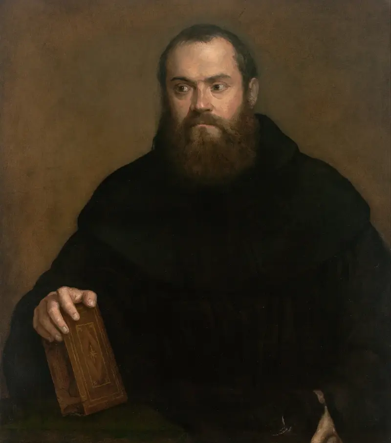 Mnich s knihou, Titian