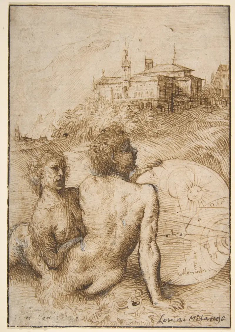 Zwei Satyrn in einer Landschaft von Titian
