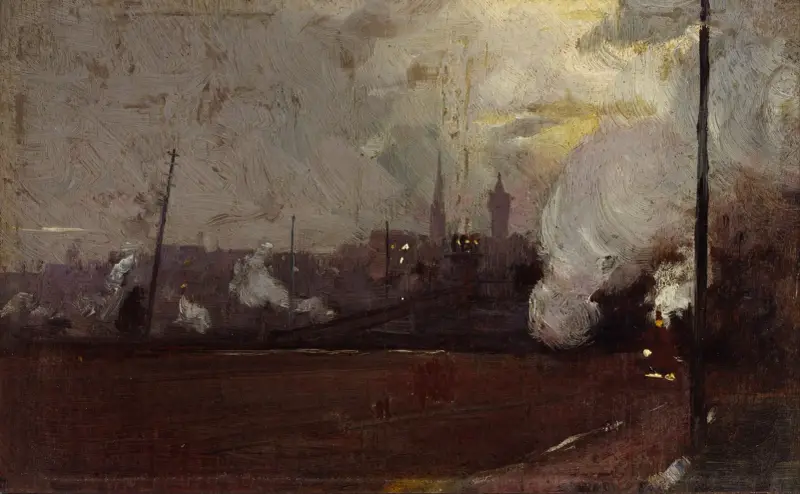 Evening train to Hawthorn av Tom Roberts