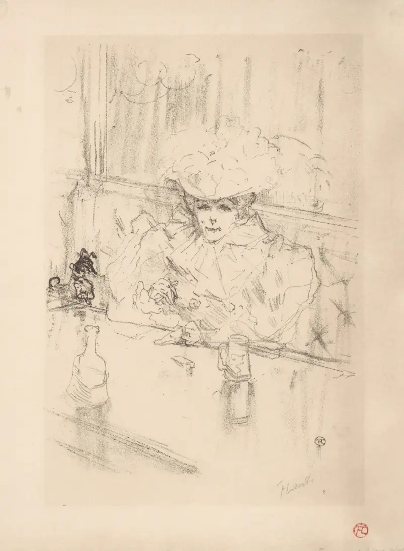 At the Brasserie Hanneton av Henri de Toulouse-Lautrec