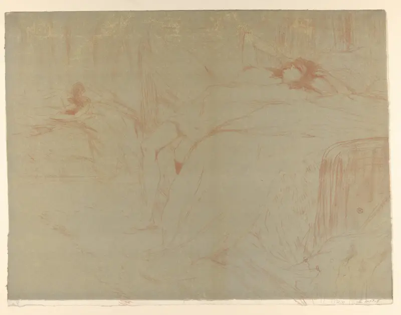 Zusammengesunken auf dem Bett von Henri de Toulouse-Lautrec