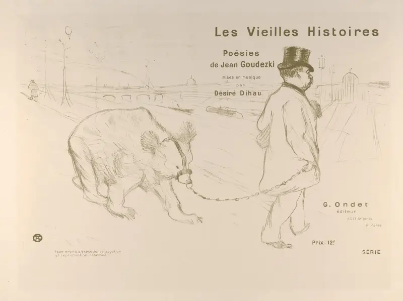 Omslagsdesign för ”Les Vieilles Histoires”, 1893 – nr 2 av Henri de Toulouse-Lautrec
