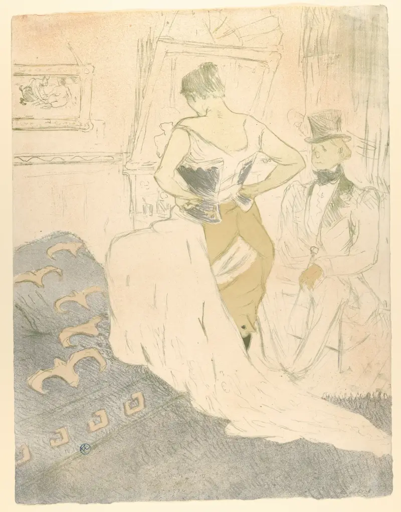 Fastening a Corset av Henri de Toulouse-Lautrec