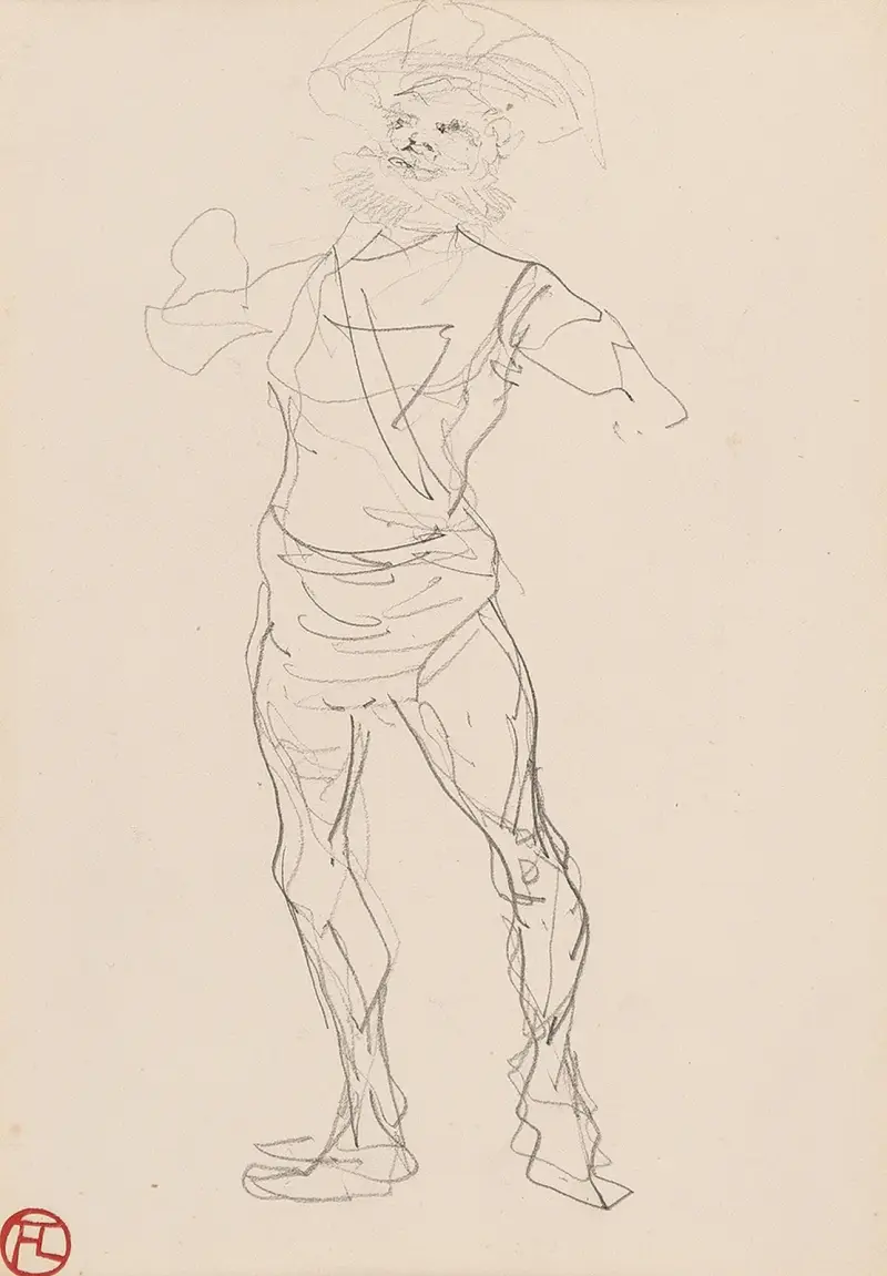 Homme debout av Henri de Toulouse-Lautrec