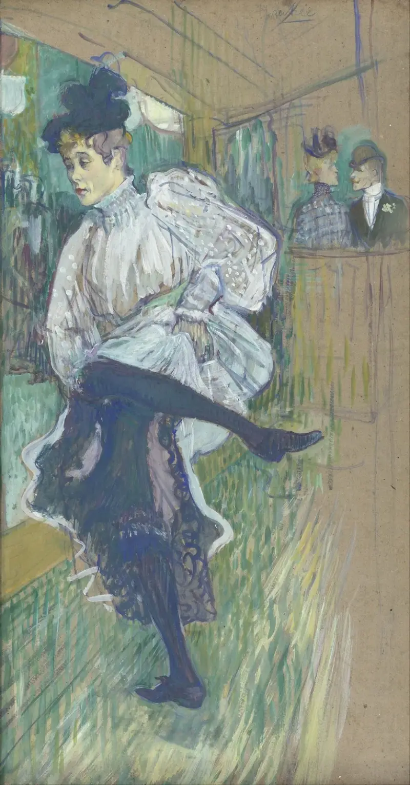 Jane Avril tanzend von Henri de Toulouse-Lautrec