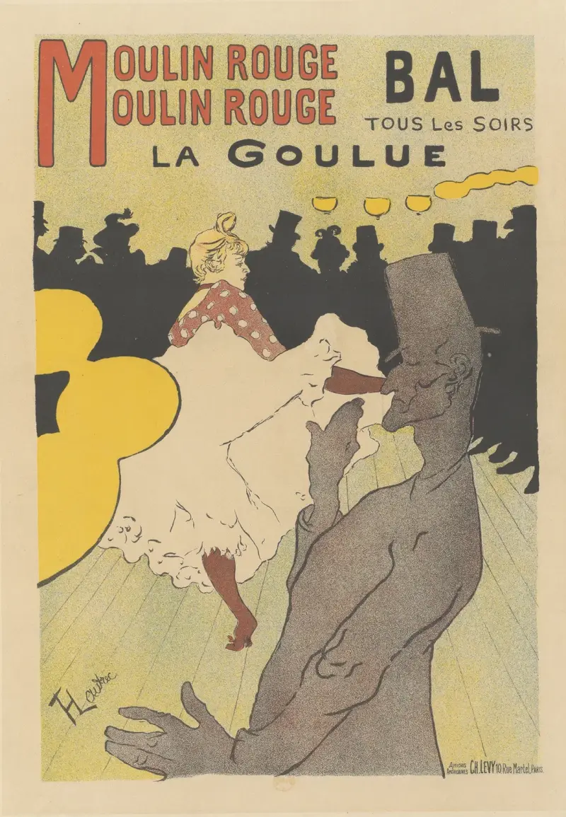 Moulin Rouge, Moulin Rouge, Bal, Tous les Soirs, La Goulue av Henri de Toulouse-Lautrec