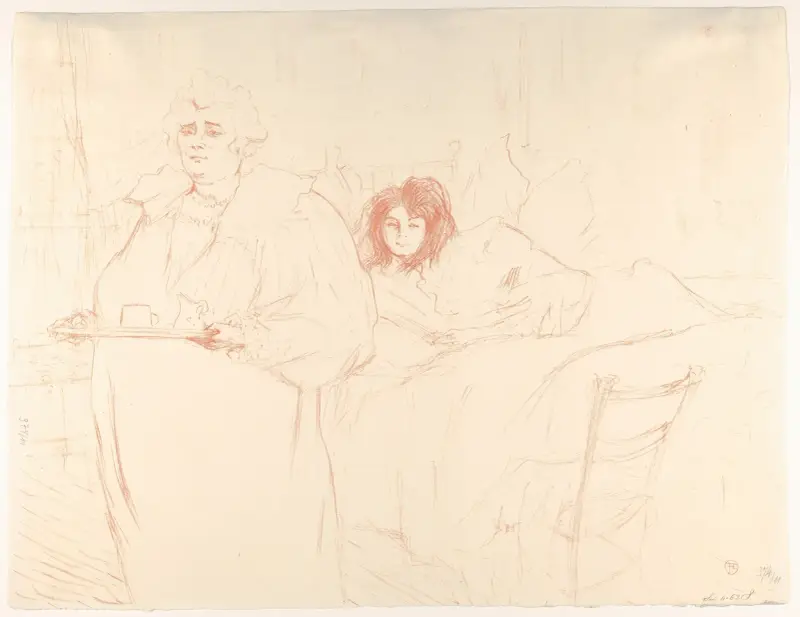 Snídaně (Madame Baron a Mademoiselle Popo), Henri de Toulouse-Lautrec
