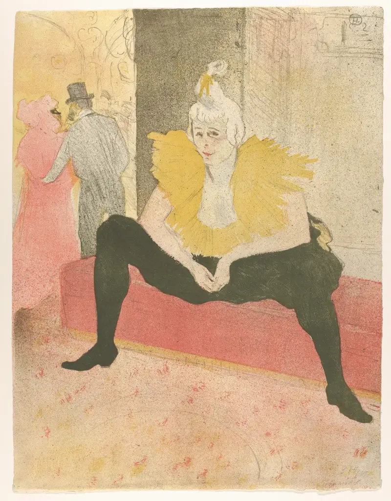 The Seated Clowness (Mademoiselle Cha-u-ka-o) av Henri de Toulouse-Lautrec