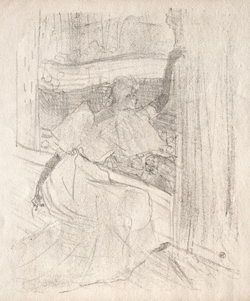 Yvette Guilbert:  Saluant le public av Henri de Toulouse-Lautrec