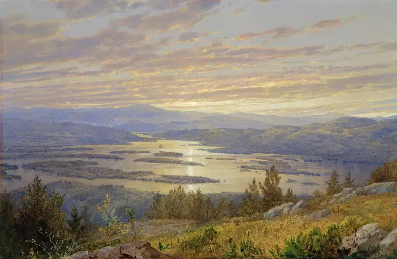 Lake Squam from Red Hill av William Trost Richards