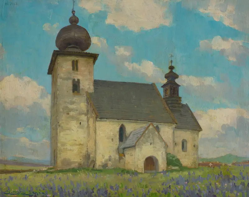 Gotisk kyrka i Žehra av Ľudovít Čordák