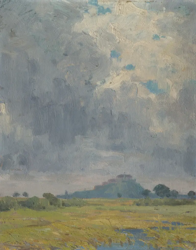 Landschaft mit Schloss von Ľudovít Čordák