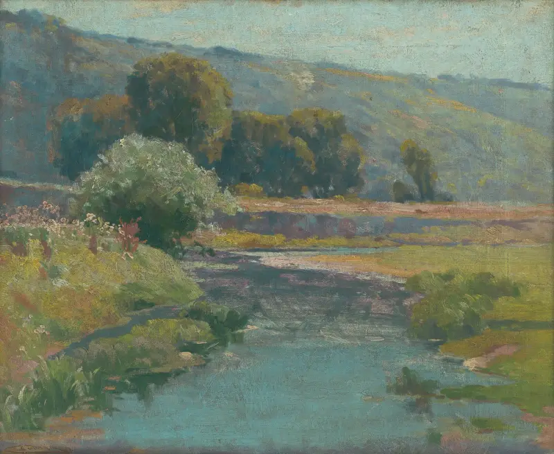 Landschaft mit überflutetem Bach von Ľudovít Čordák