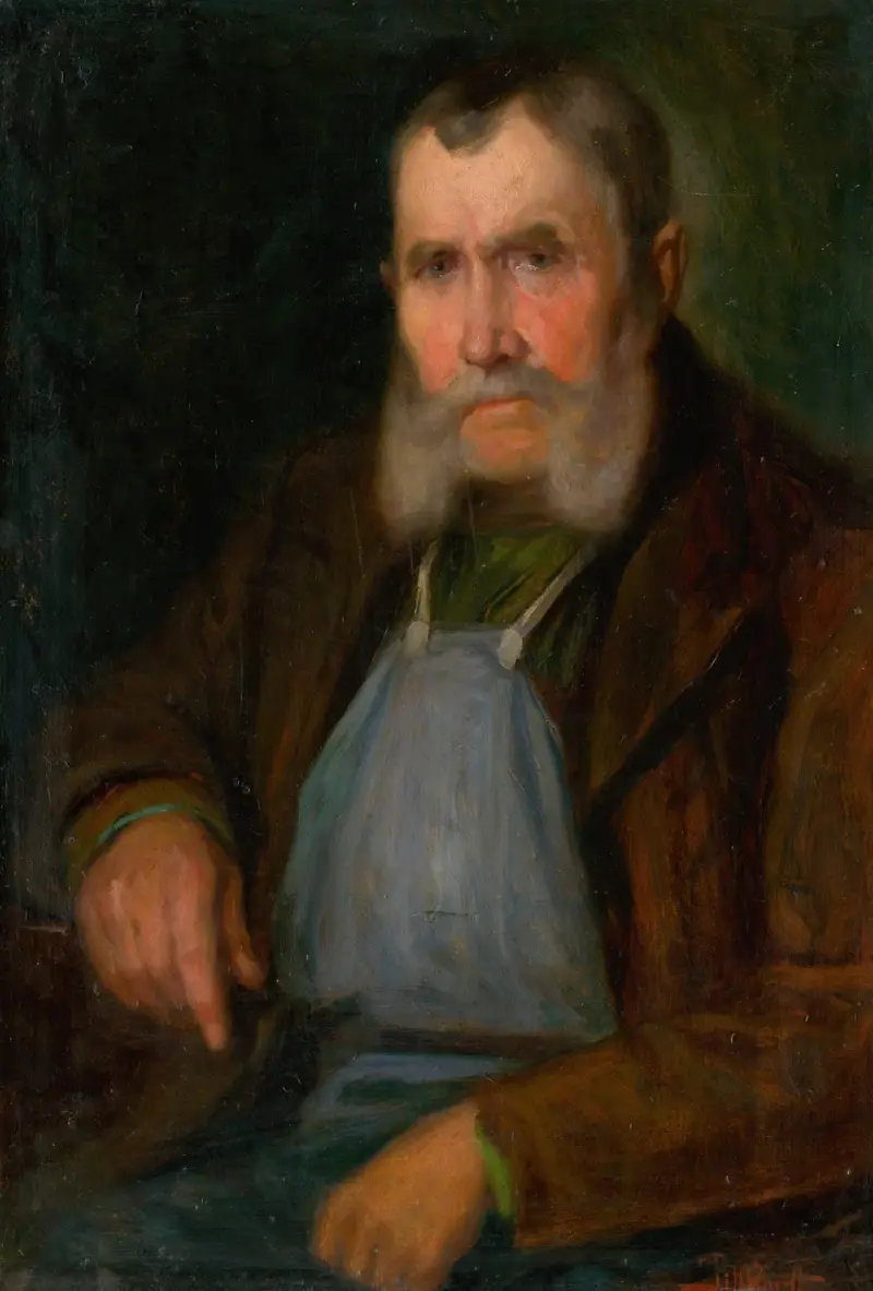 Portrait of Old Bratislava Vine-Dresser Schmidt-Hanzl av Ľudovít Pitthordt