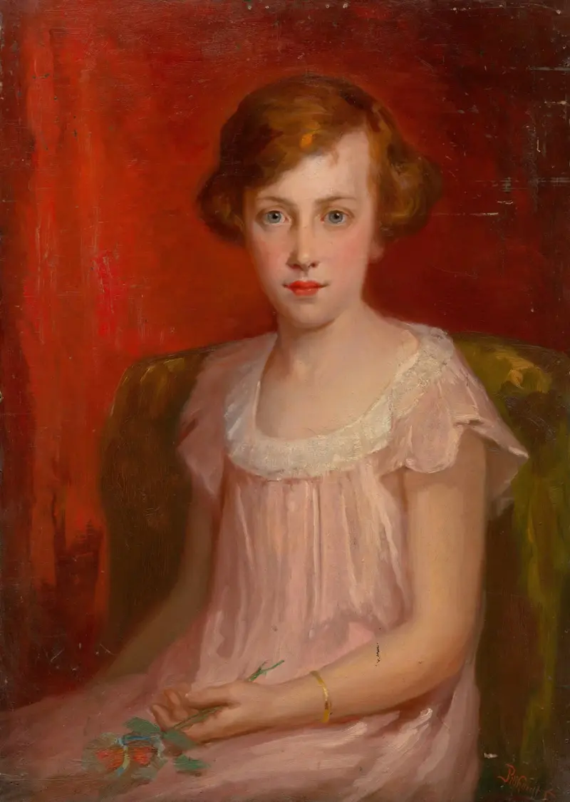 Seated Girl av Ľudovít Pitthordt