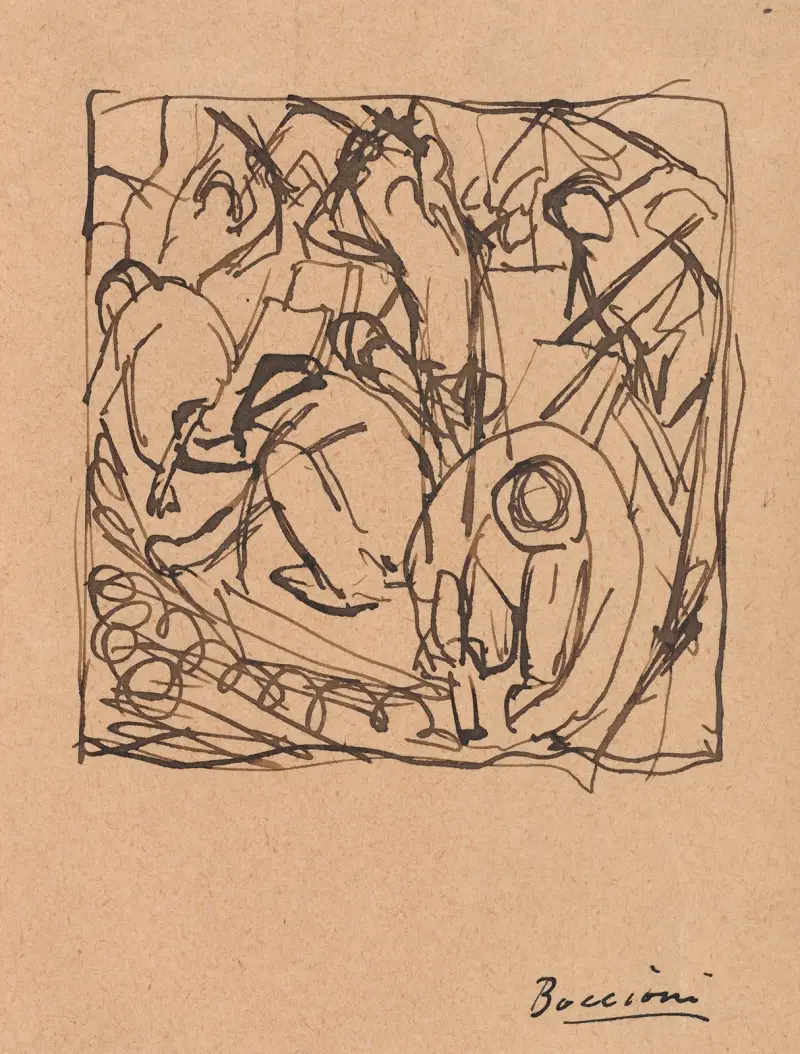 Composition Study for ‘The Street Pavers’ av Umberto Boccioni