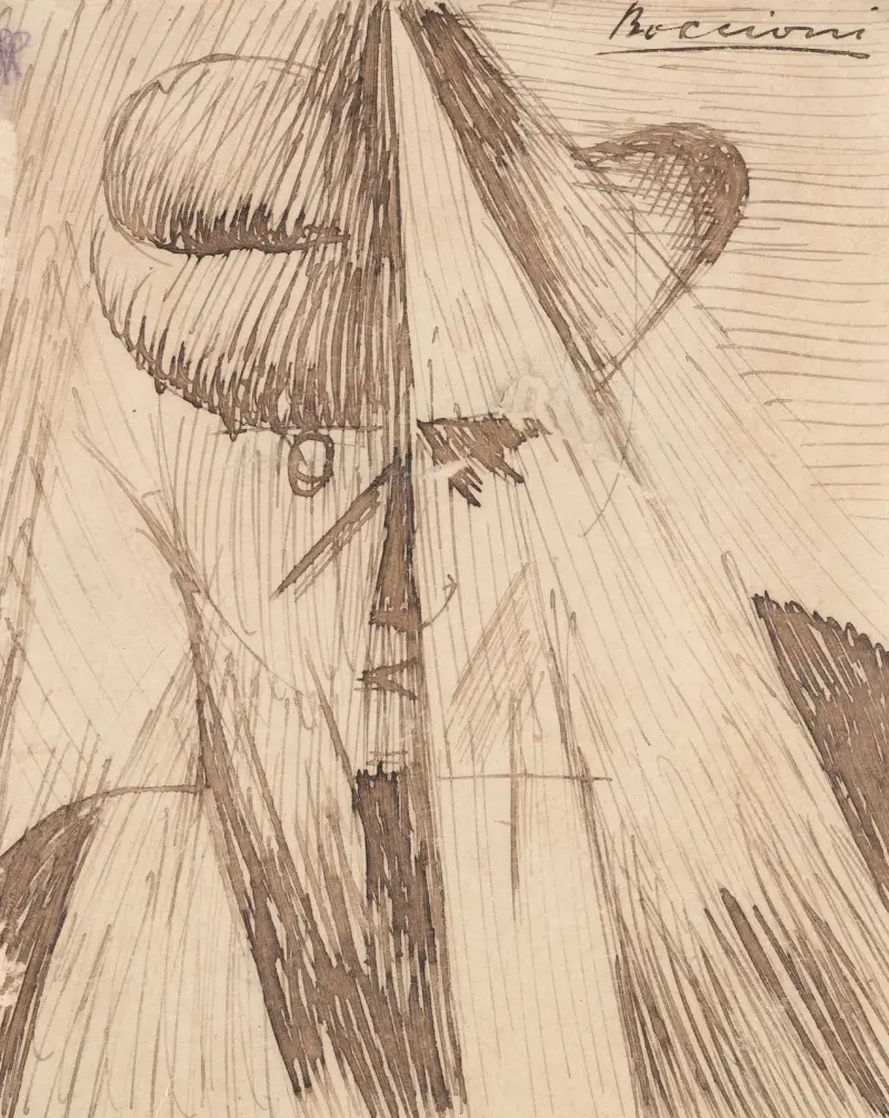 Head Against the Light (The Artist’s Sister) av Umberto Boccioni