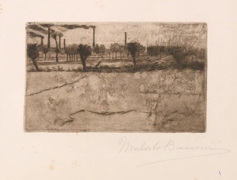 Landscape with Industrial Plants av Umberto Boccioni