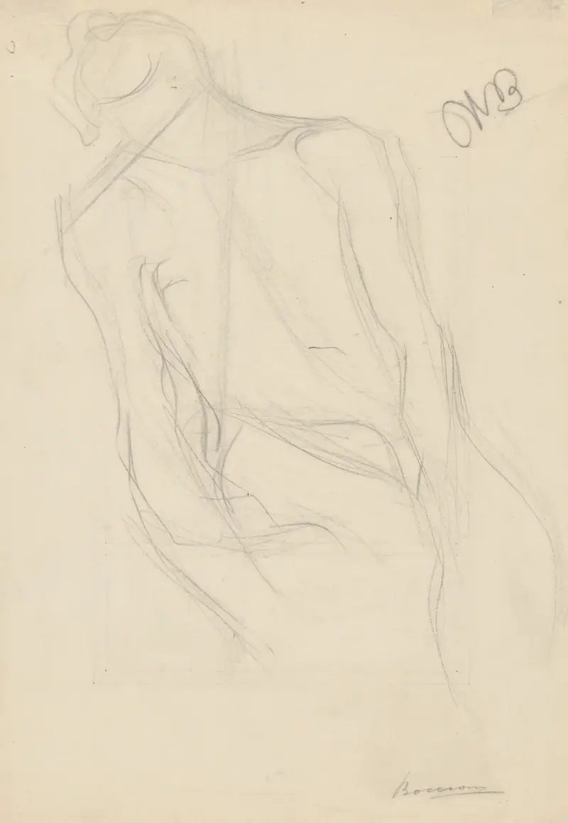 Seated Male Nude av Umberto Boccioni