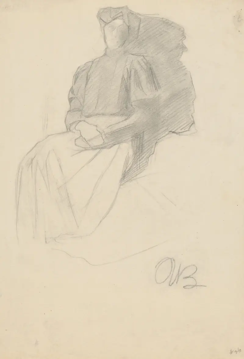 Sittande kvinna i mörk blus av Umberto Boccioni