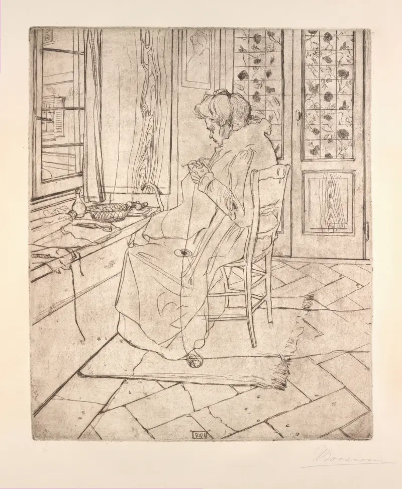 Die Mutter des Künstlers beim Häkeln von Umberto Boccioni
