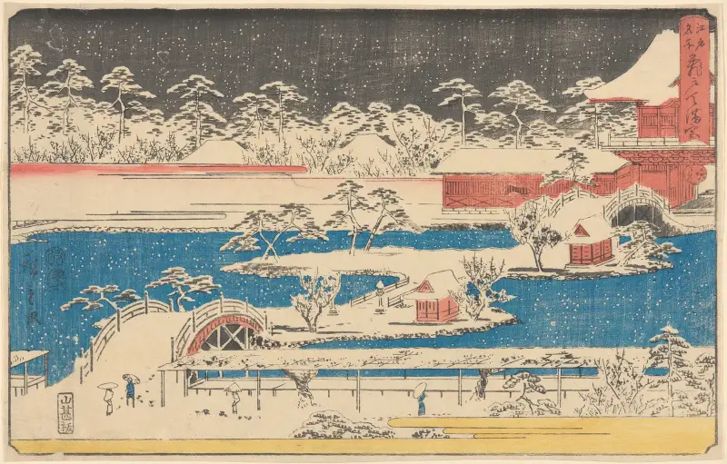 Kameido Temmaugu in Snow av Utagawa Hiroshige
