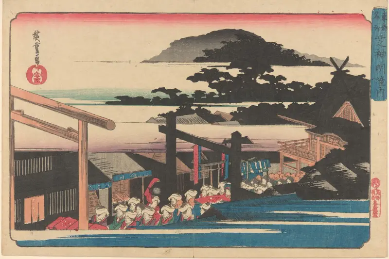 Toto Meisho Shiba Shimei av Utagawa Hiroshige