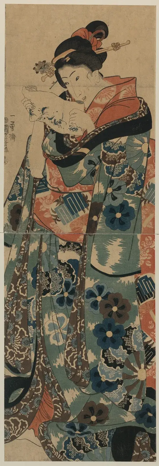 Fumi yomu musume av Utagawa Kuniyoshi