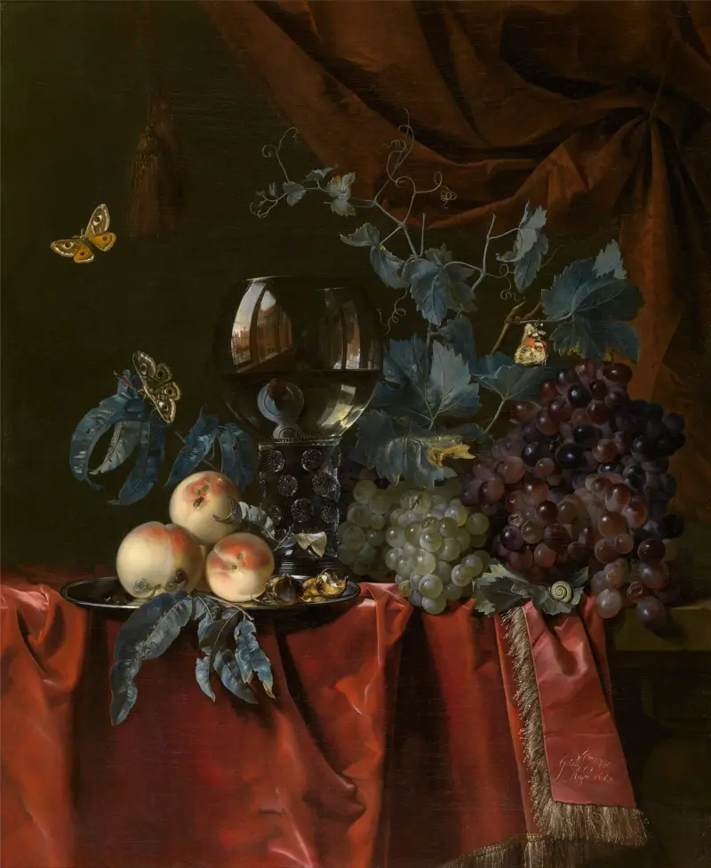 Fruit and a Glass of Wine av Willem van Aelst