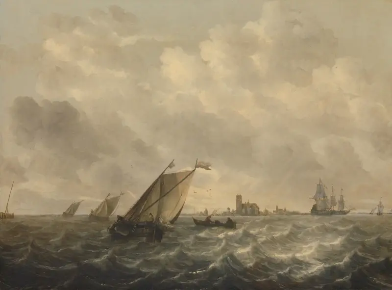 Widok na rzekę, Abraham van Beyeren