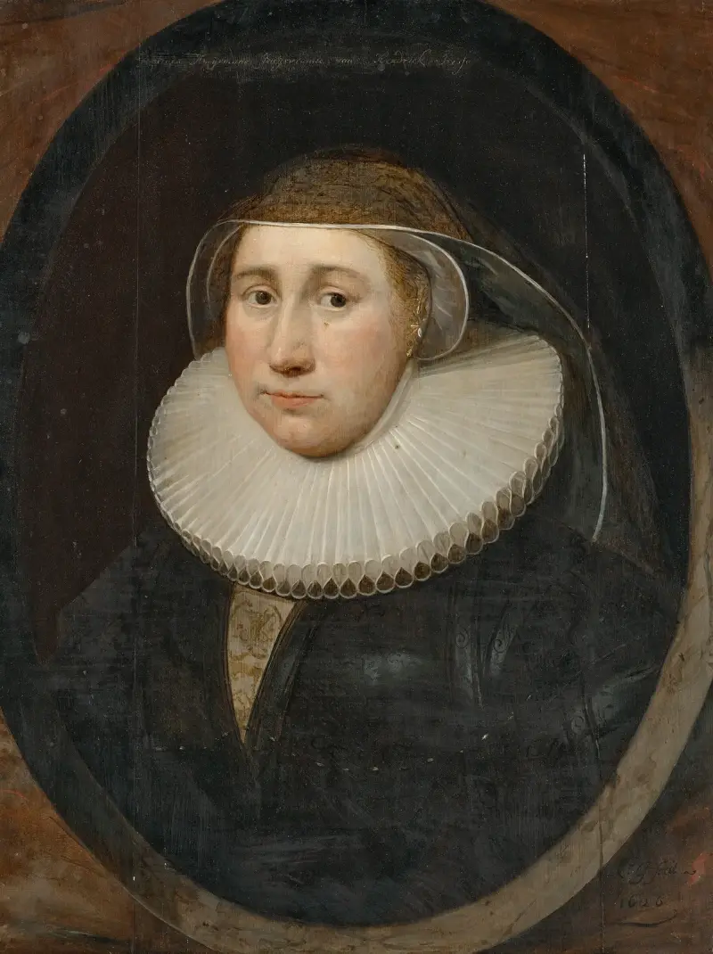 Portrait of a lady, traditionally identified as Cornelia Huysmans av Cornelis Jonson van Ceulen