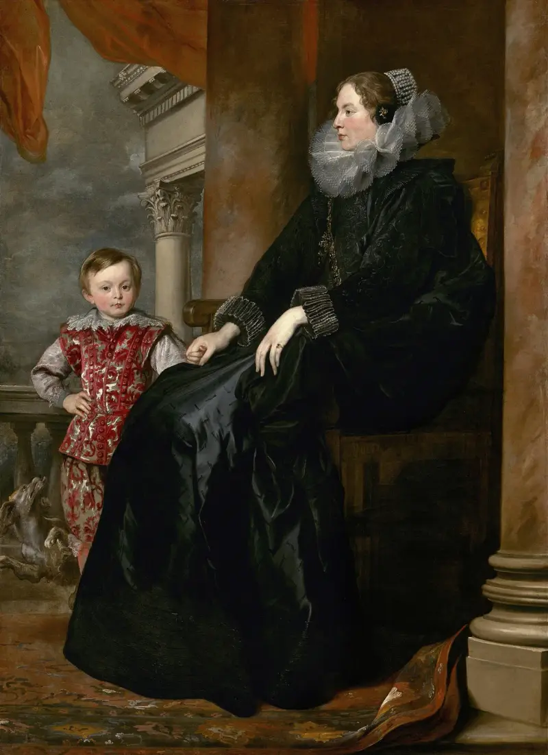 En genuesisk adelsdam och hennes son av Anthony van Dyck