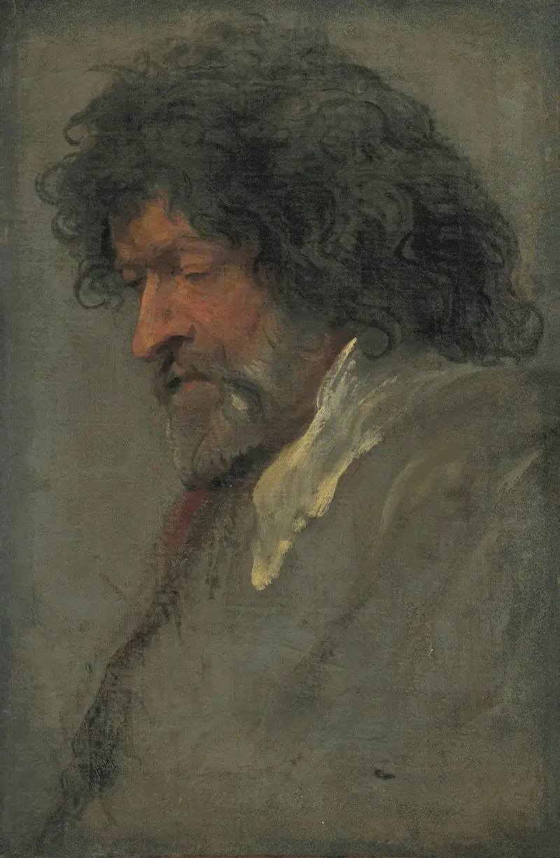 Head study of a man av Anthony van Dyck