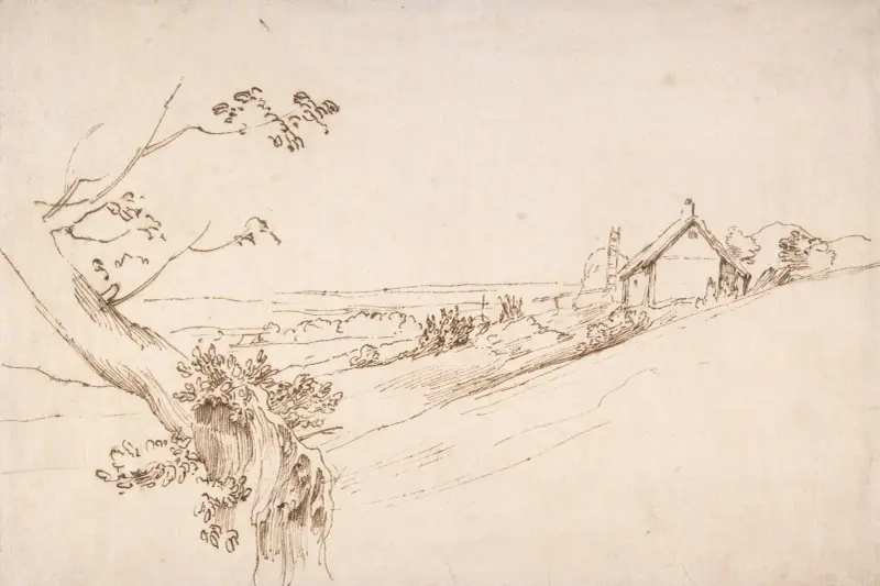 Landscape with a Gnarled Tree and a Farm av Anthony van Dyck