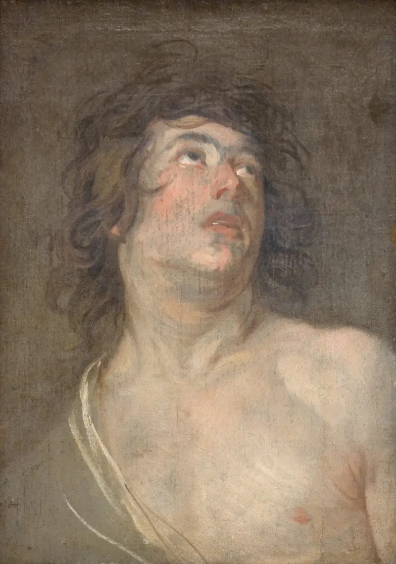 Study Head of a Young Man Looking Upwards. St Sebastian av Anthony van Dyck