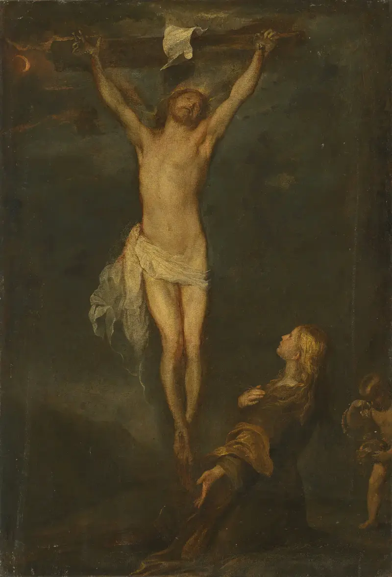 The Crucifixion with Saint Rosalia av Anthony van Dyck