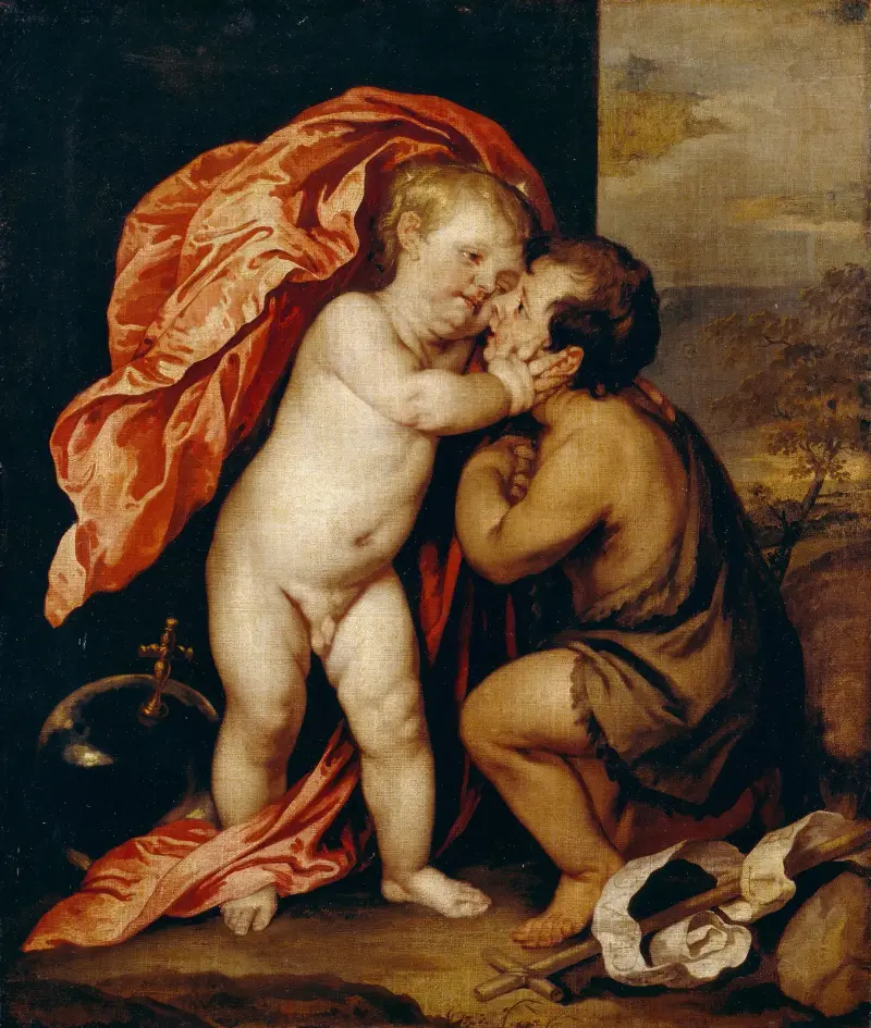 The Infants Christ And Saint John The Baptist av Anthony van Dyck